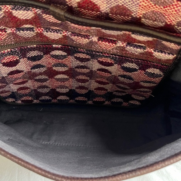 MELIN TREGWYNT Crossbody Bag Tapestry Wool Purple Brown Leather Bottom Brady - Picture 10 of 11
